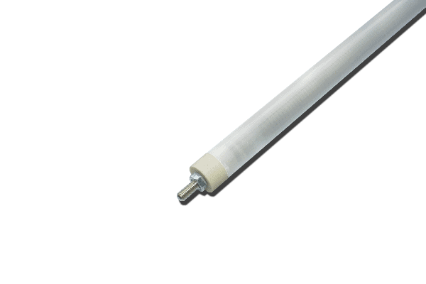 Mid-infrared quartz tube - Type BB threaded terminal connectors - Acim Jouanin